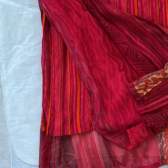 El Corte Ingles Midi Dress w/ cover Color-Red/Yellow Size-EU 42 USA Medium NWOT - Picture 12 of 16